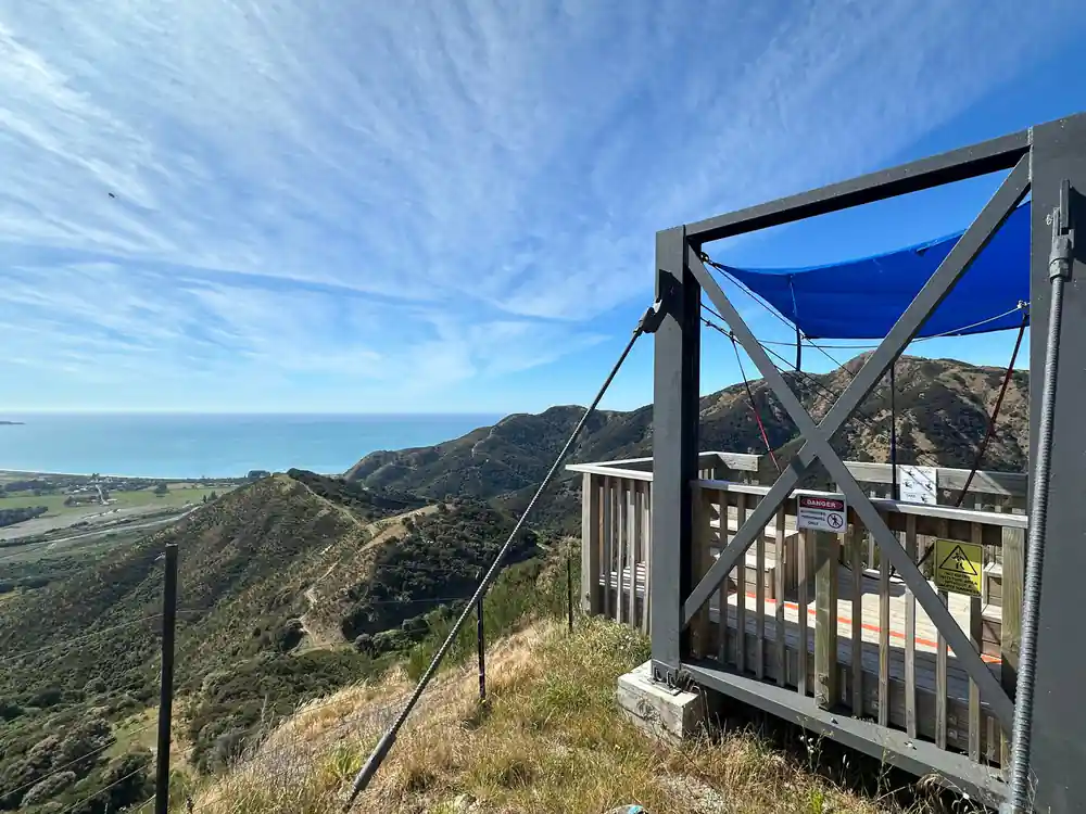 The launch platform with the sea beyond