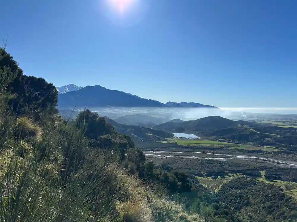 The mountains standing behind the coastal plain