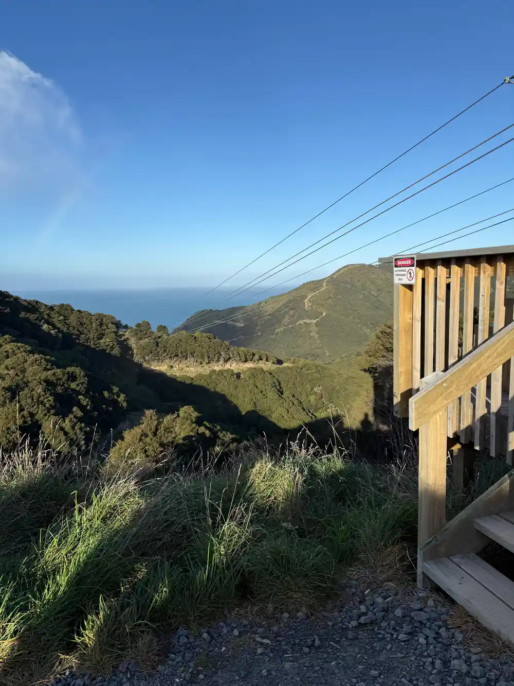 The platform and the ridge running down to the sea